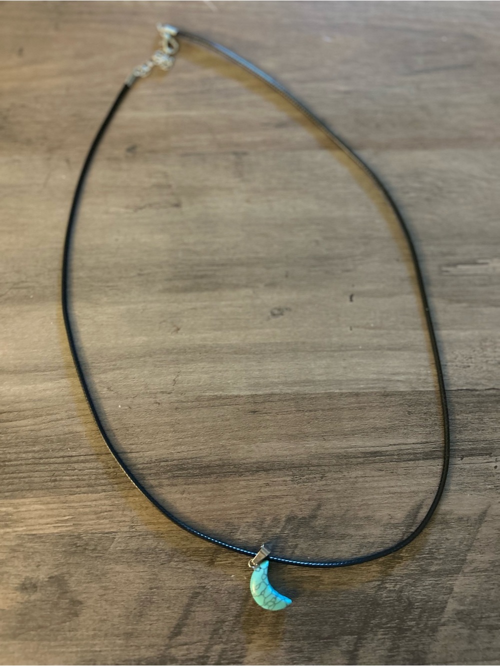 Turquoise Crescent Moon Necklace - Unbranded